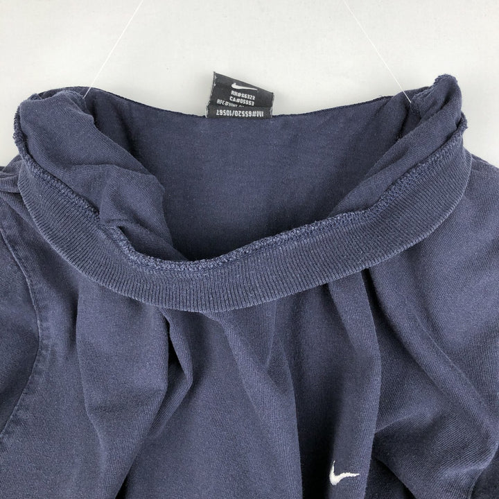 90'S Nike One Point Logo T-shirt, Men's L size, Vintage cotton navy blue type Vintage Second Hand