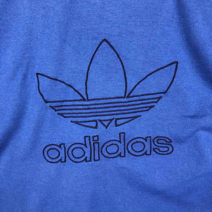 90s-00'S Adidas back logo t-shirt, men's size M (approx.) unclear Navy blue Vintage Second Hand