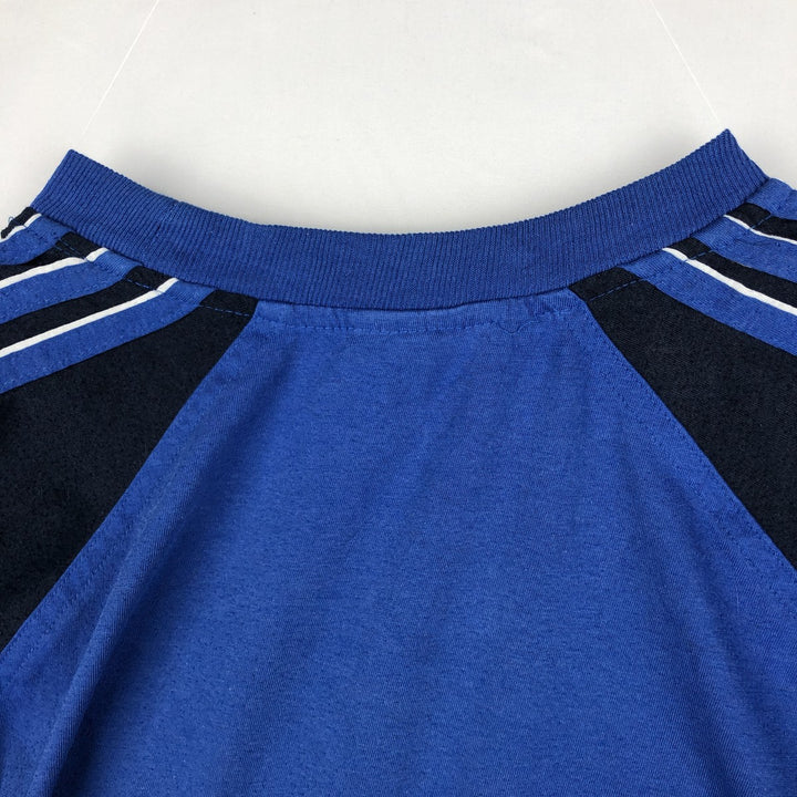 90s-00'S Adidas back logo t-shirt, men's size M (approx.) unclear Navy blue Vintage Second Hand