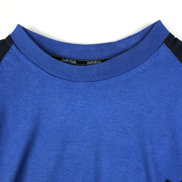 90s-00'S Adidas back logo t-shirt, men's size M (approx.) unclear Navy blue Vintage Second Hand