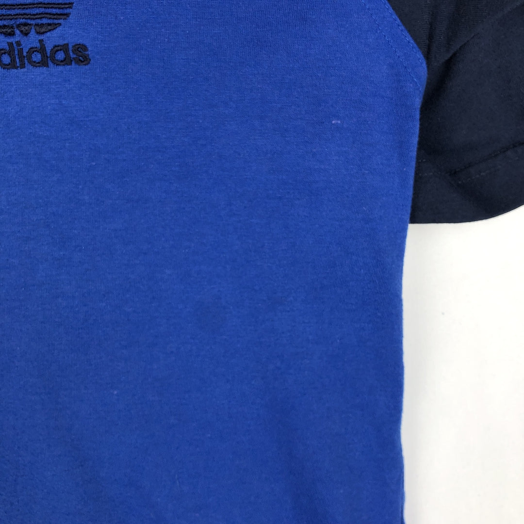 90s-00'S Adidas back logo t-shirt, men's size M (approx.) unclear Navy blue Vintage Second Hand