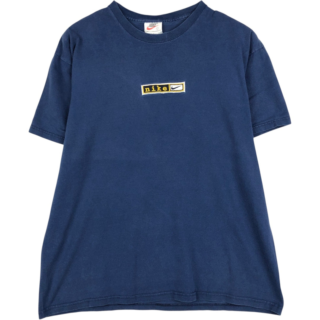 90'S Nike Logo T-Shirt, Made in USA, Men's Size L (approx.), Vintage unclear navy blue type Vintage Second Hand