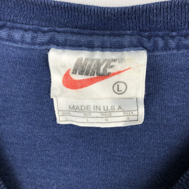 90'S Nike Logo T-Shirt, Made in USA, Men's Size L (approx.), Vintage unclear navy blue type Vintage Second Hand