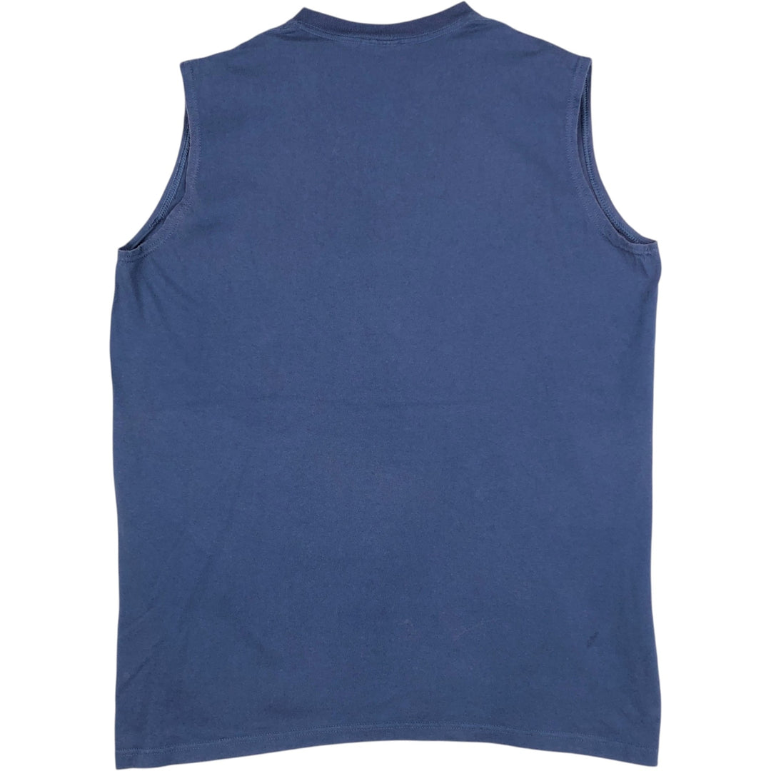 90s-era Nike V-neck sleeveless t-shirt, made in USA, men's size L equivalent, vintage. cotton navy blue type Vintage Second Hand