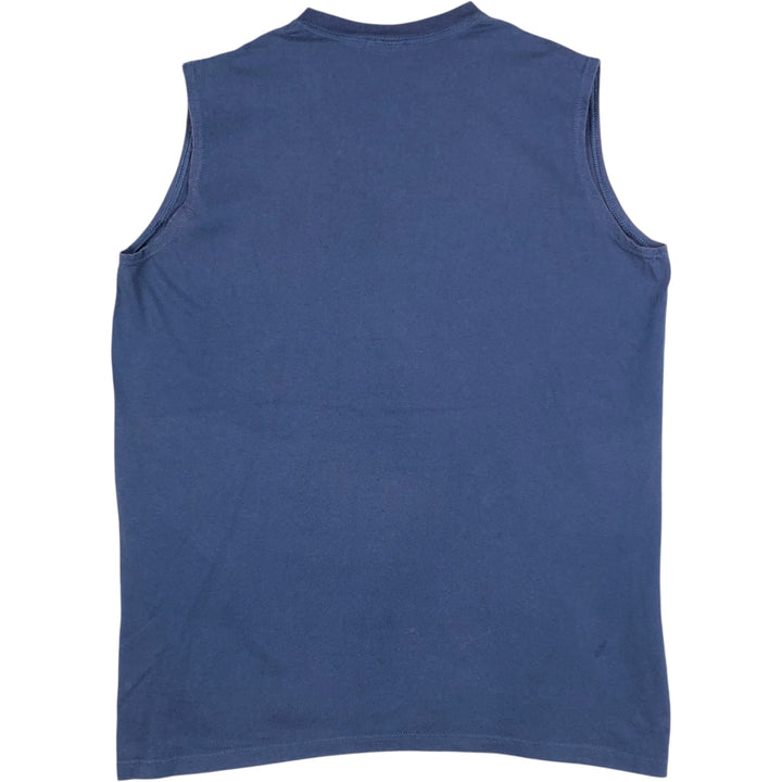 90s-era Nike V-neck sleeveless t-shirt, made in USA, men's size L equivalent, vintage. cotton navy blue type Vintage Second Hand
