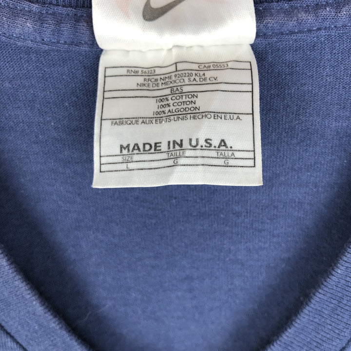 90s-era Nike V-neck sleeveless t-shirt, made in USA, men's size L equivalent, vintage. cotton navy blue type Vintage Second Hand