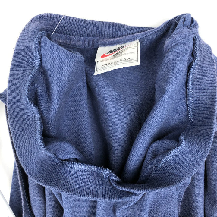 90s-era Nike V-neck sleeveless t-shirt, made in USA, men's size L equivalent, vintage. cotton navy blue type Vintage Second Hand