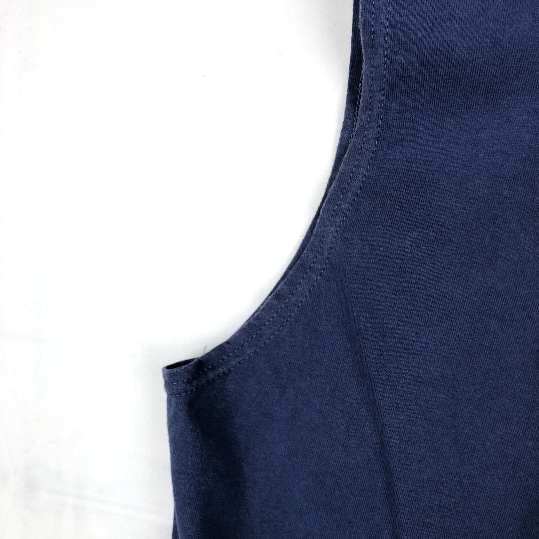 90s-era Nike V-neck sleeveless t-shirt, made in USA, men's size L equivalent, vintage. cotton navy blue type Vintage Second Hand