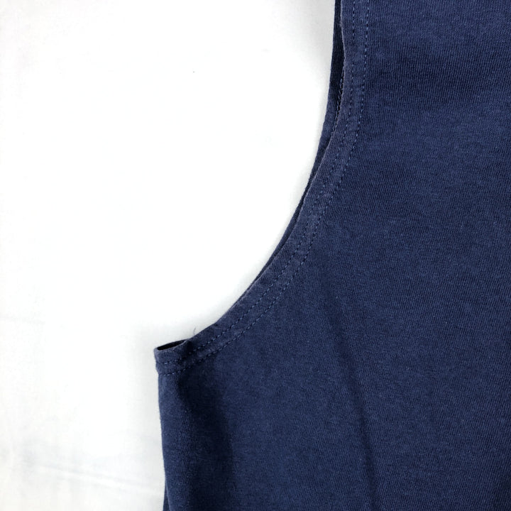 90s-era Nike V-neck sleeveless t-shirt, made in USA, men's size L equivalent, vintage. cotton navy blue type Vintage Second Hand