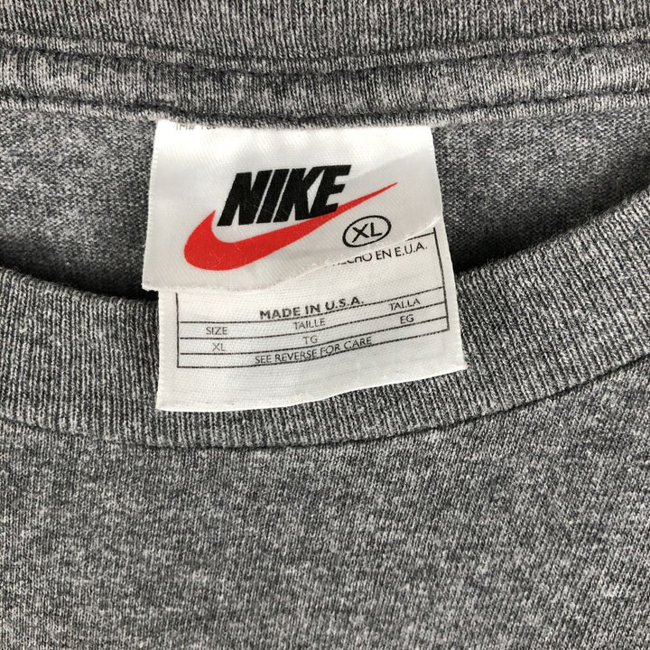 90'S Nike Foam Print Logo T-Shirt, Made in USA, Men's XL equivalent, Vintage cotton Charcoal Vintage Second Hand