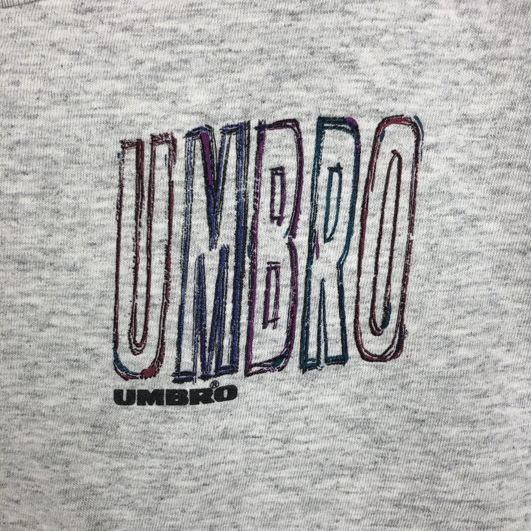 90'S Umbro Blue Tag Logo Print T-Shirt, Made in USA, Men's Size L (Equivalent), Vintage cotton gray type Vintage Second Hand