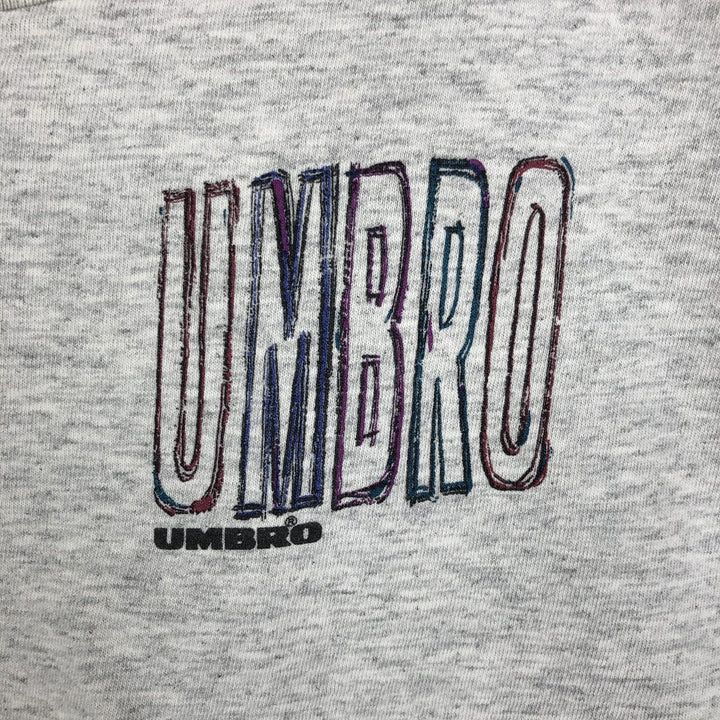 90'S Umbro Blue Tag Logo Print T-Shirt, Made in USA, Men's Size L (Equivalent), Vintage cotton gray type Vintage Second Hand