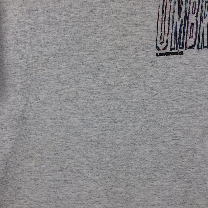 90'S Umbro Blue Tag Logo Print T-Shirt, Made in USA, Men's Size L (Equivalent), Vintage cotton gray type Vintage Second Hand