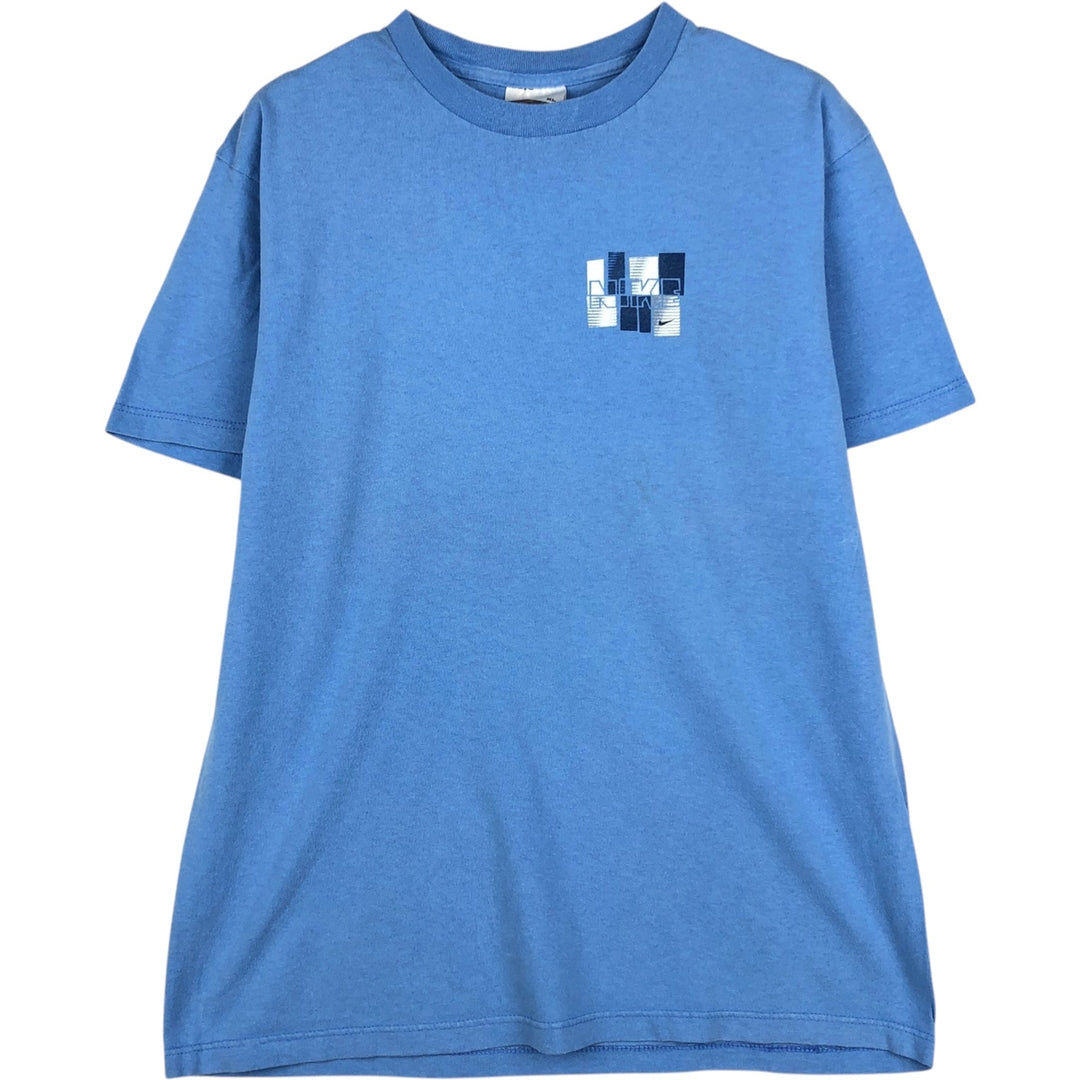 Nike logo print T-shirt, made in USA, men's size XL. cotton blue type Vintage Second Hand