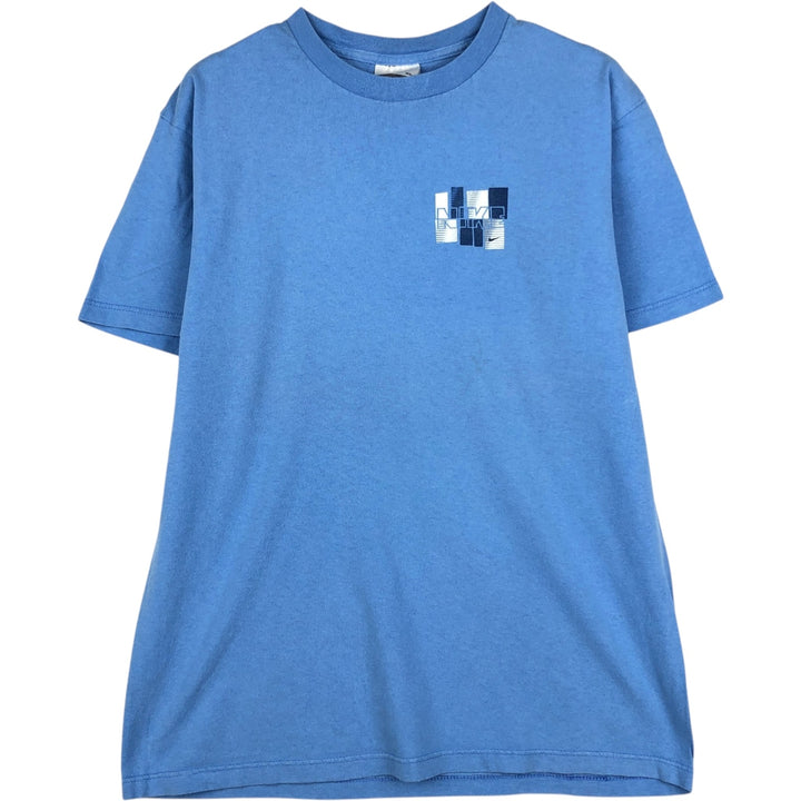 Nike logo print T-shirt, made in USA, men's size XL. cotton blue type Vintage Second Hand
