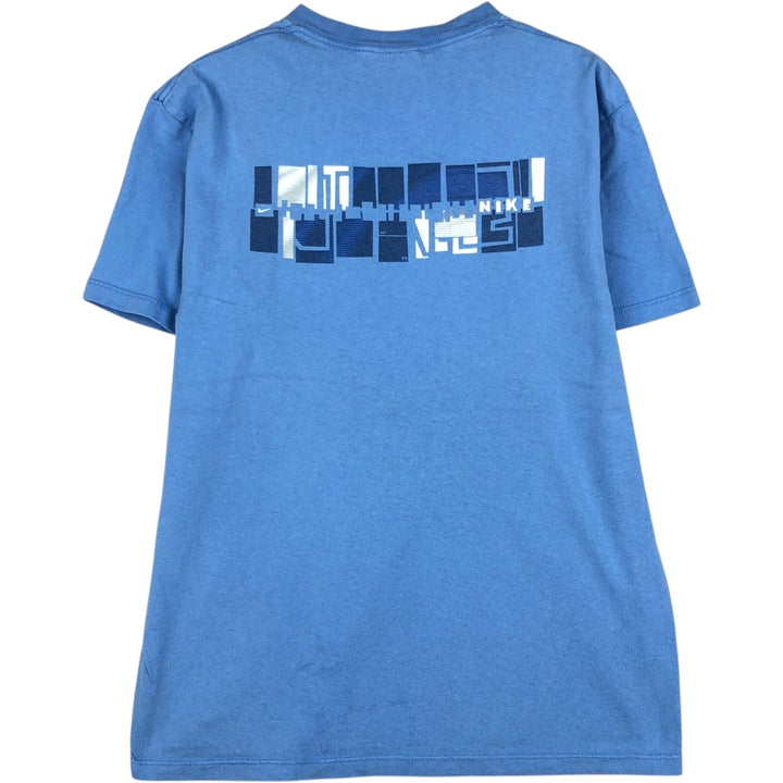 Nike logo print T-shirt, made in USA, men's size XL. cotton blue type Vintage Second Hand