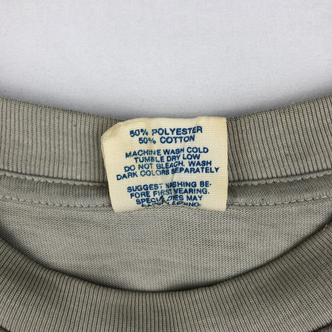 80'S Adidas logo t-shirt, made in USA, men's size M (approx.), crew neck, vintage. polyester gray type Vintage Second Hand
