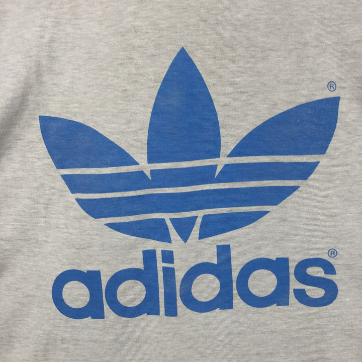 80'S Adidas logo t-shirt, made in USA, men's size M (approx.), crew neck, vintage. polyester gray type Vintage Second Hand