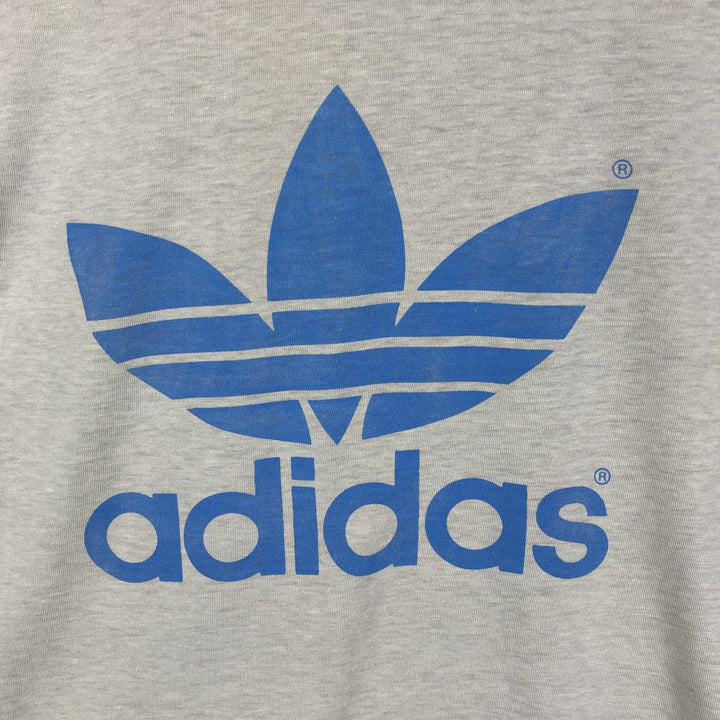80'S Adidas logo t-shirt, made in USA, men's size M (approx.), crew neck, vintage. polyester gray type Vintage Second Hand