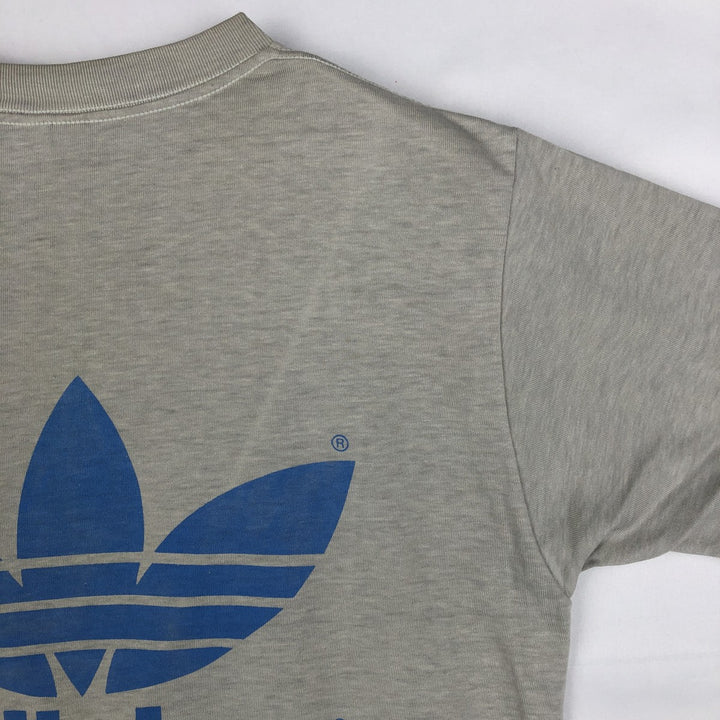 80'S Adidas logo t-shirt, made in USA, men's size M (approx.), crew neck, vintage. polyester gray type Vintage Second Hand