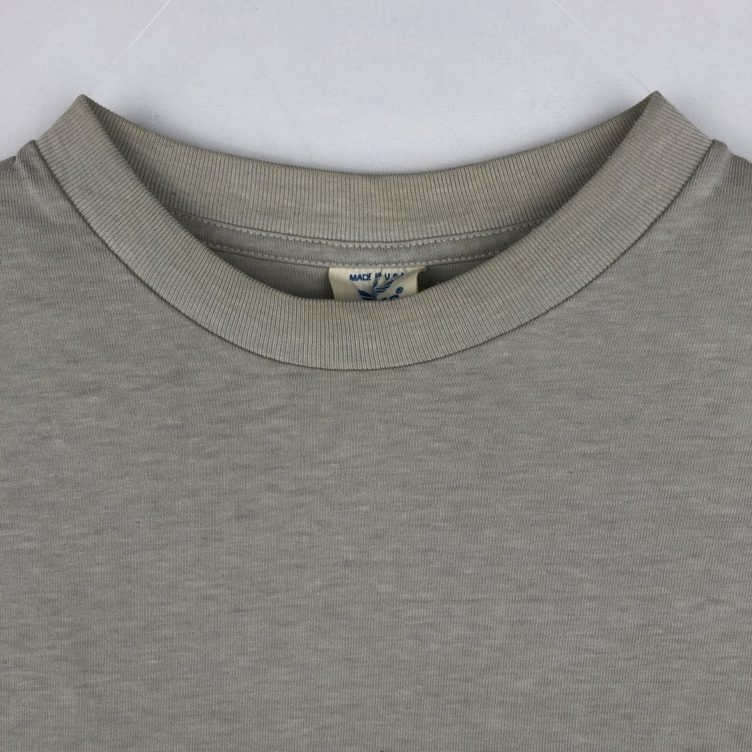 80'S Adidas logo t-shirt, made in USA, men's size M (approx.), crew neck, vintage. polyester gray type Vintage Second Hand