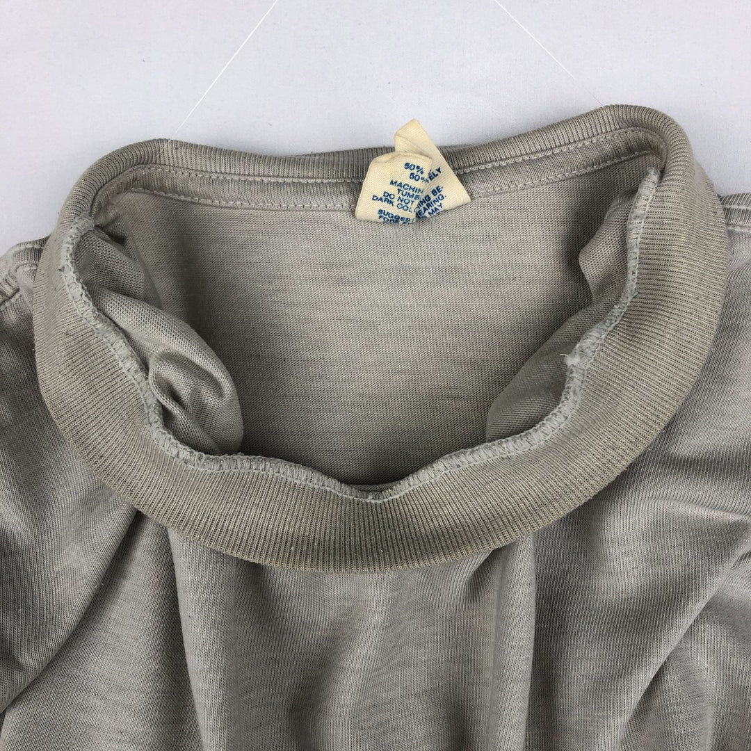 80'S Adidas logo t-shirt, made in USA, men's size M (approx.), crew neck, vintage. polyester gray type Vintage Second Hand