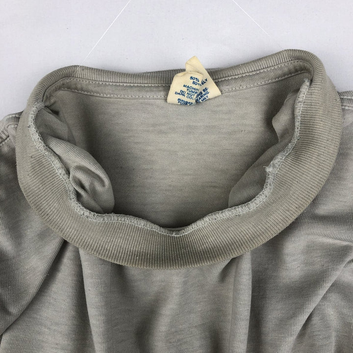 80'S Adidas logo t-shirt, made in USA, men's size M (approx.), crew neck, vintage. polyester gray type Vintage Second Hand
