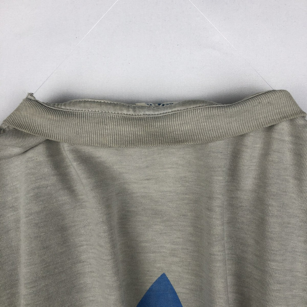 80'S Adidas logo t-shirt, made in USA, men's size M (approx.), crew neck, vintage. polyester gray type Vintage Second Hand