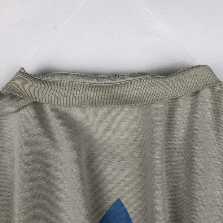 80'S Adidas logo t-shirt, made in USA, men's size M (approx.), crew neck, vintage. polyester gray type Vintage Second Hand
