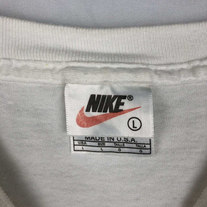 90'S Nike Michael Jordan Restaurant Sports Print T-Shirt, Made in USA, Men's Size L cotton white type Vintage Second Hand