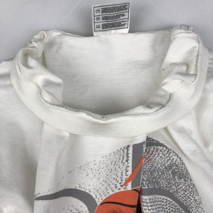 90'S Nike Michael Jordan Restaurant Sports Print T-Shirt, Made in USA, Men's Size L cotton white type Vintage Second Hand