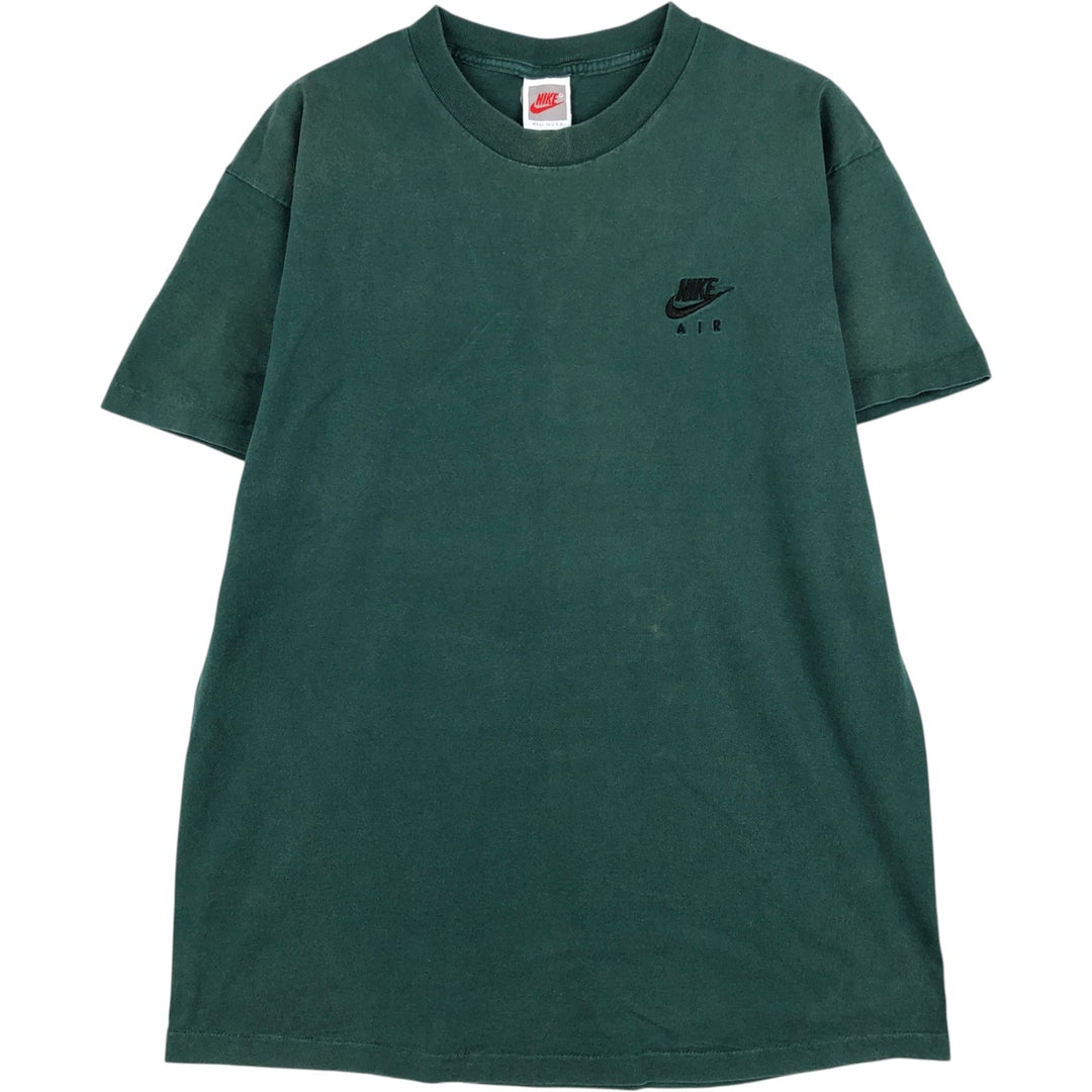 90'S Nike Silver Tag Logo T-Shirt, Made in USA, Men's Size L (approx.), Vintage cotton Green type dark green Vintage Second Hand