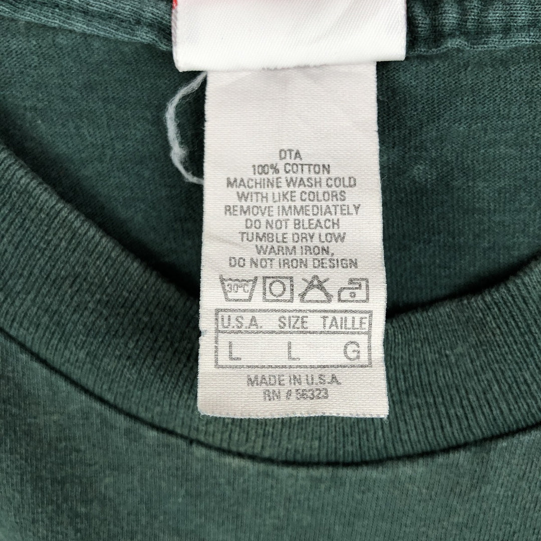 90'S Nike Silver Tag Logo T-Shirt, Made in USA, Men's Size L (approx.), Vintage cotton Green type dark green Vintage Second Hand
