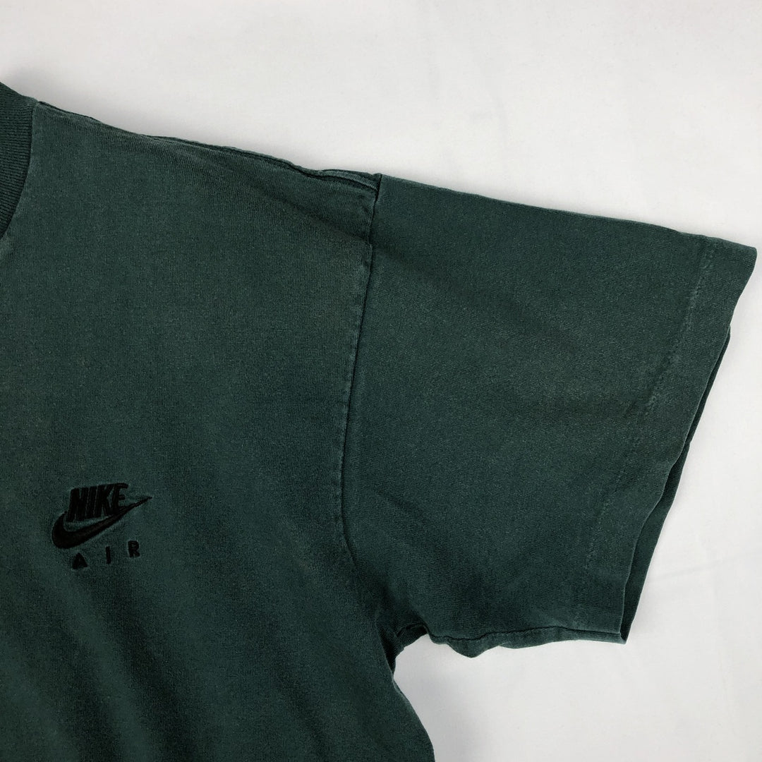 90'S Nike Silver Tag Logo T-Shirt, Made in USA, Men's Size L (approx.), Vintage cotton Green type dark green Vintage Second Hand