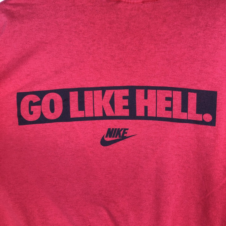 90'S Nike Silver Tag Sports Print T-Shirt Made in USA Men's L Size Vintage polyester red type Vintage Second Hand