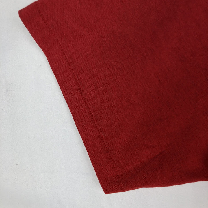 90'S Nike Silver Tag Sports Print T-Shirt Made in USA Men's L Size Vintage polyester red type Vintage Second Hand