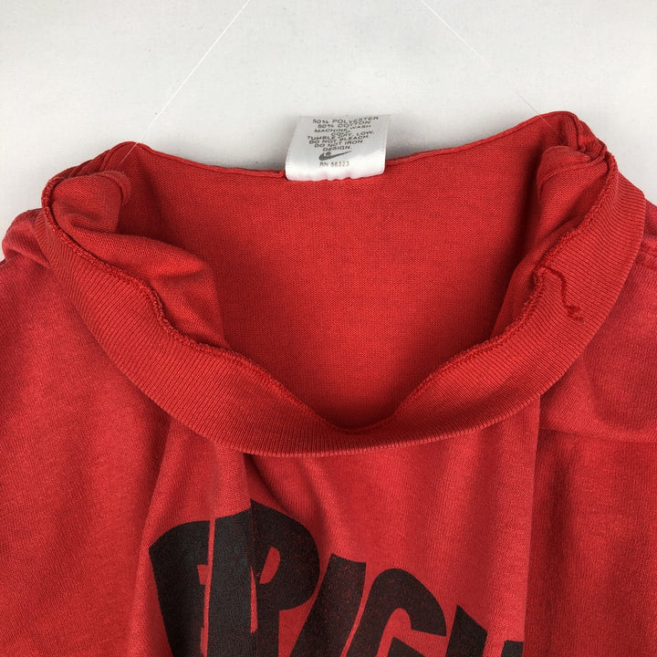 90'S Nike Silver Tag Sports Print T-Shirt Made in USA Men's L Size Vintage polyester red type Vintage Second Hand