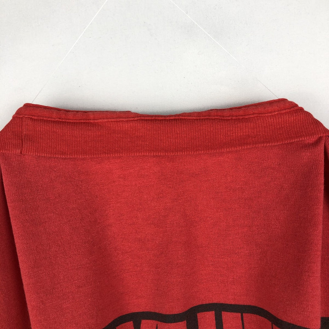 90'S Nike Silver Tag Sports Print T-Shirt Made in USA Men's L Size Vintage polyester red type Vintage Second Hand