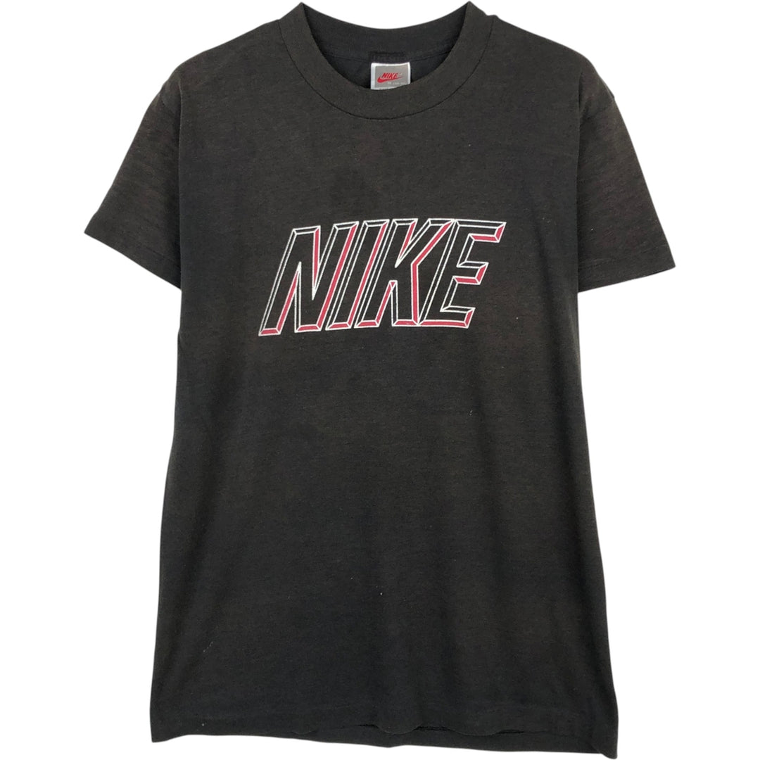Nike Silver Tag Logo Print T-Shirt, Made in USA, Men's Size M (approx.), Vintage polyester Charcoal Vintage Second Hand