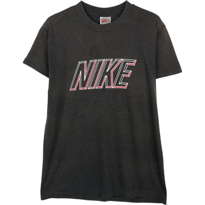 Nike Silver Tag Logo Print T-Shirt, Made in USA, Men's Size M (approx.), Vintage polyester Charcoal Vintage Second Hand
