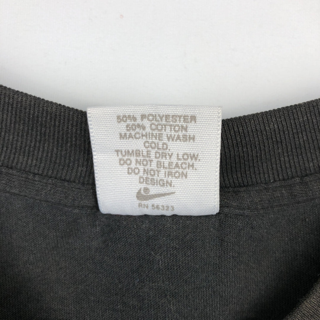 Nike Silver Tag Logo Print T-Shirt, Made in USA, Men's Size M (approx.), Vintage polyester Charcoal Vintage Second Hand
