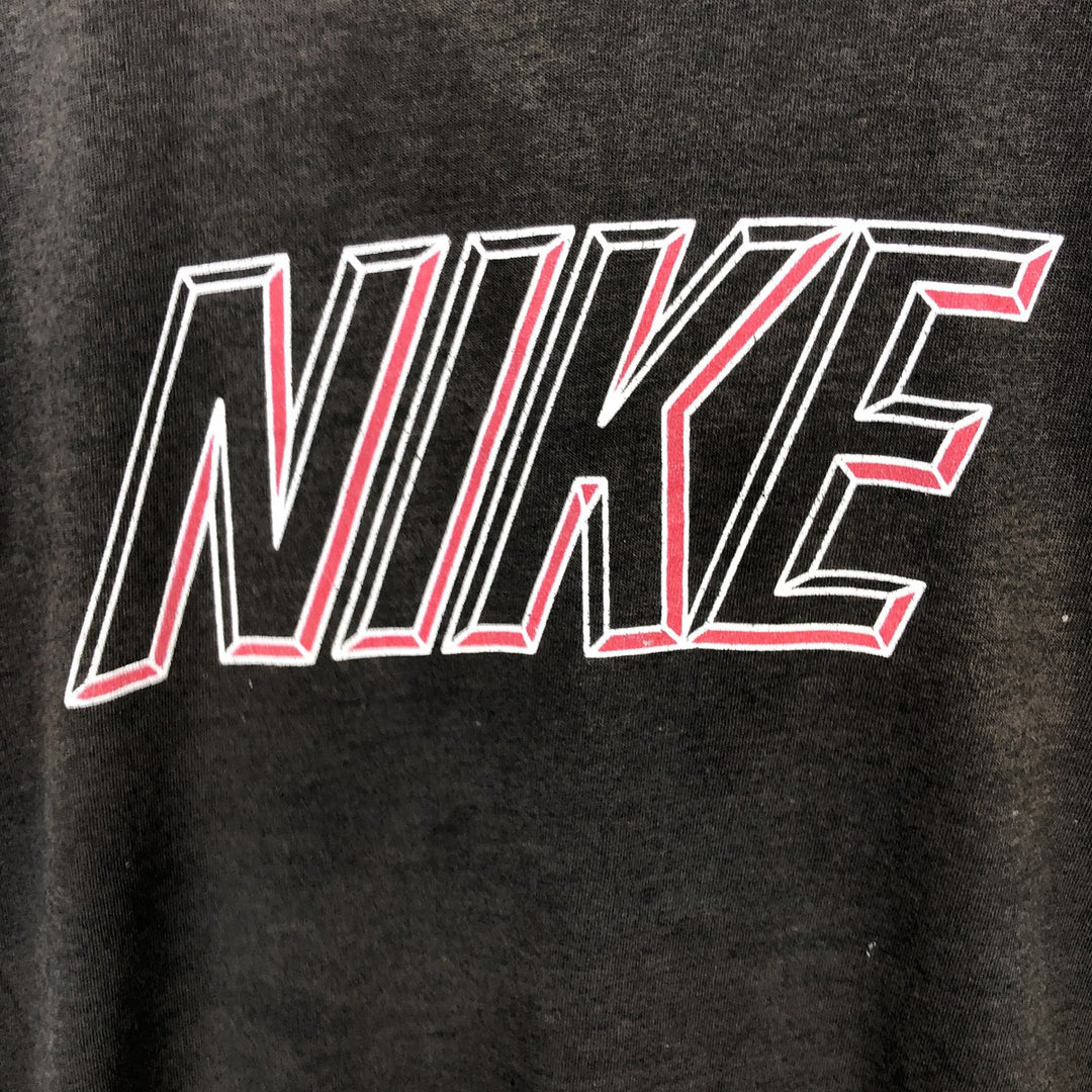 Nike Silver Tag Logo Print T-Shirt, Made in USA, Men's Size M (approx.), Vintage polyester Charcoal Vintage Second Hand