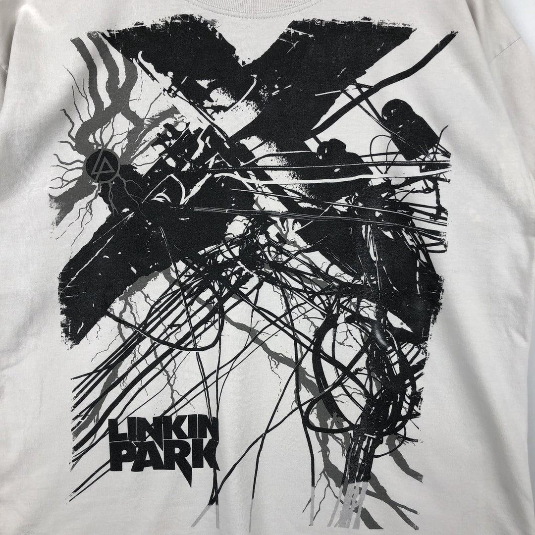 M and O Knits LINKIN PARK Band T-shirt (Men's size L equivalent) cotton white type Vintage Second Hand