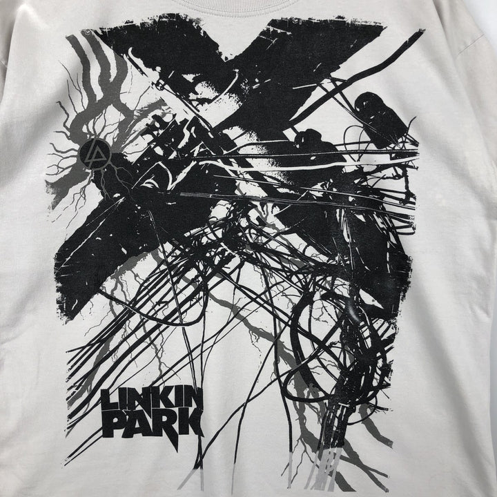 M and O Knits LINKIN PARK Band T-shirt (Men's size L equivalent) cotton white type Vintage Second Hand