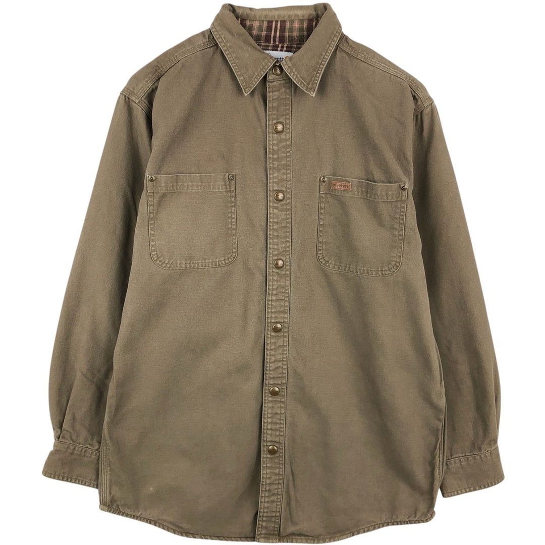 Carhartt Long Sleeve Duck Work Shirt, Men's Size Medium cotton brown type Vintage Second Hand
