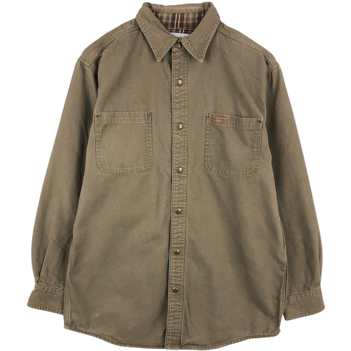 Carhartt Long Sleeve Duck Work Shirt, Men's Size Medium cotton brown type Vintage Second Hand