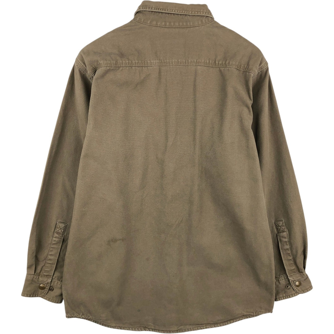 Carhartt Long Sleeve Duck Work Shirt, Men's Size Medium cotton brown type Vintage Second Hand