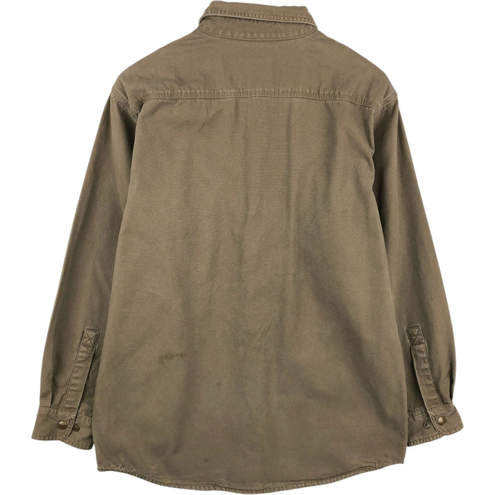 Carhartt Long Sleeve Duck Work Shirt, Men's Size Medium cotton brown type Vintage Second Hand