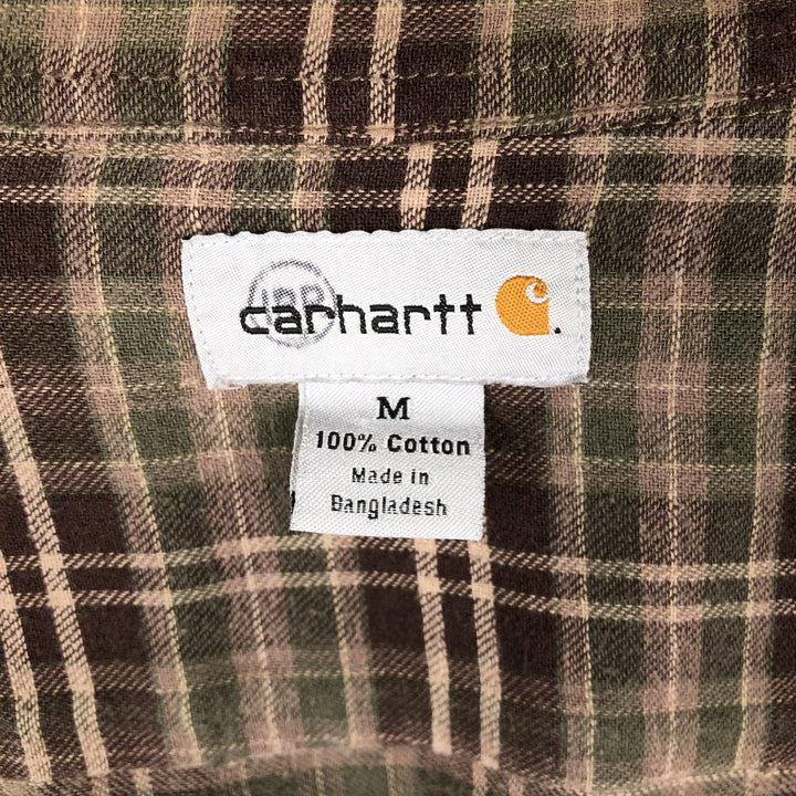 Carhartt Long Sleeve Duck Work Shirt, Men's Size Medium cotton brown type Vintage Second Hand