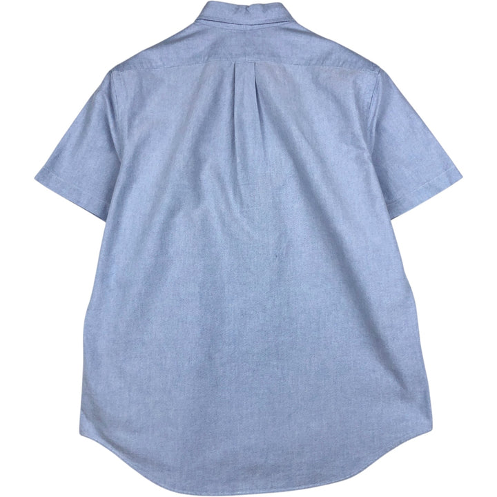 Ralph Lauren short sleeve button down shirt, men's size L cotton blue type Vintage Second Hand
